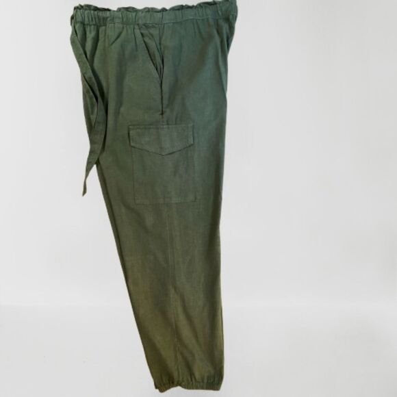Olive Green Lightweight Cargo Pants, Size: L - Picture 6 of 7